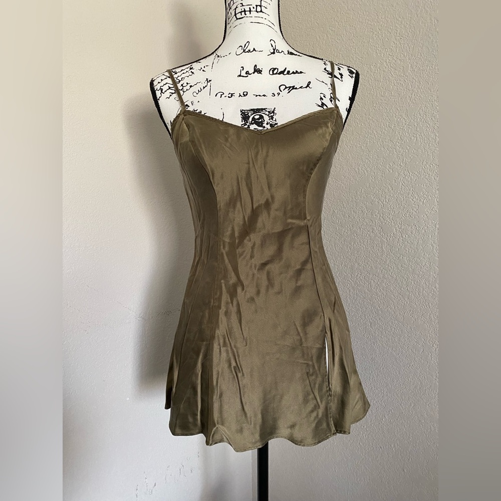 Victoria’s Secret Green Silk Slip Dress